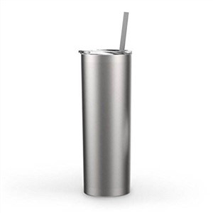 Tasse à café droite isolée à double paroi en acier inoxydable de 20 oz